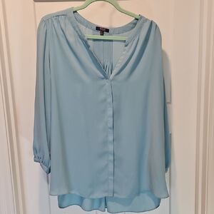 NYDJ Blue Pintuck Blouse XL